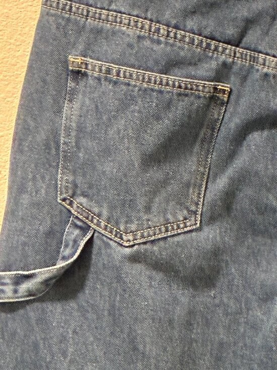 CIDER Denim Mid-Rise Wide Leg Cargo Bermuda Shorts Dark Wash Women XL - Picture 5 of 9